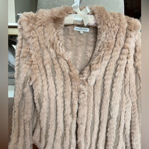 Fun fur sweater ! Size small. Excellent condition. Genuine Dyed rabbit fur.